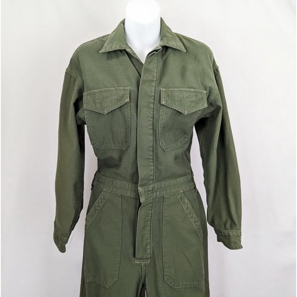 Citizens of Humanity Jumpsuit Retreat Green Marta Utility Cotton Twill Size XS - Picture 3 of 7